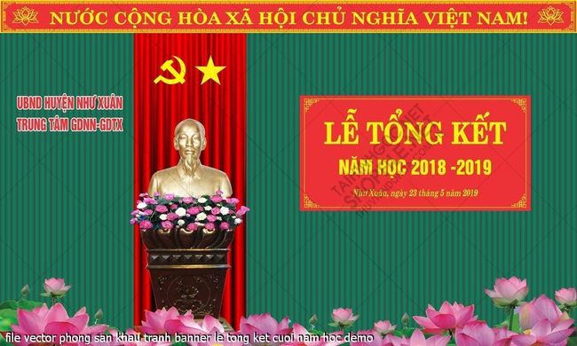 file vector phong san khau tranh banner le tong ket cuoi nam hoc